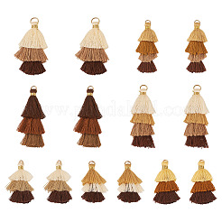 14 Stück 7 Stile Polycotton (Polyester-Baumwolle) Quastenanhänger Dekorationen&nbsp;FIND-TA0009-06