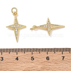 Pendentifs en laiton sertis de micro-pavés de zircone cubique transparente&nbsp;KK-T085-18A-G