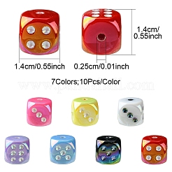 10 шт. УФ-покрытие радужных переливающихся акриловых эмалевых бусин&nbsp;SACR-FS0001-32