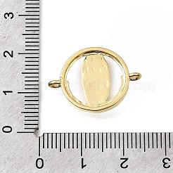 Breloques de connecteur en laiton avec micro pavé de zircone cubique transparent&nbsp;KK-G602-07G-12
