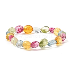 Set di bracciali elastici con perline a forma libera di quarzo naturale per madre e figlia&nbsp;BJEW-JB07064