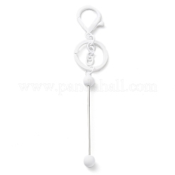 Окрашенный распылением брелок из сплава с бусинами для изготовления ювелирных изделий своими руками&nbsp;LS-KEYC-A011-02G