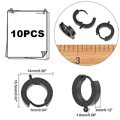 10 pieza de aro huggie de acero inoxidable 304&nbsp;STAS-UN0034-56