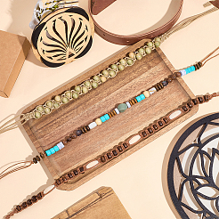 3 шт. 3 стиля деревянных бусин и полиэстеровый винтажный ковбойский шляпный декоративный ремешок&nbsp;DIY-GF0012-34