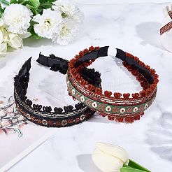 2 шт. 2-х цветные цветочные резинки для волос украшения для женщин&nbsp;OHAR-CY0001-19A