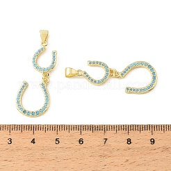Colgantes de circonita cúbica azul cielo con micro pavé de latón&nbsp;CU-CBA9CBD-12G