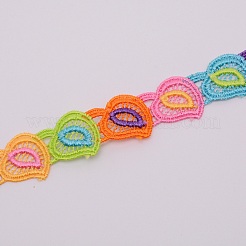 Лента из полиэстера с вышивкой в виде сердца&nbsp;OCOR-WH0060-04