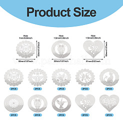 20 шт. 10 стиля подвесок-соединителей из нержавеющей стали 201 с лазерной резкой&nbsp;STAS-TA0003-38