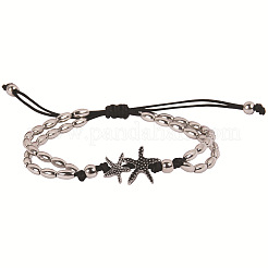 Браслеты на лодыжку с плетеным шнуром и бусинами из морской смолы для женщин&nbsp;FS-WGAFAB4-02