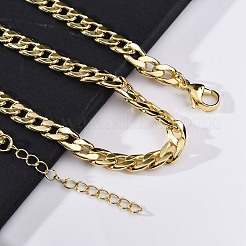Латунные кубинские звенья цепи ожерелья для женщин&nbsp;NJEW-K282-03G