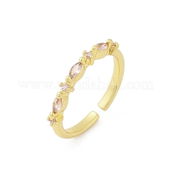 Латунные микро проложить манжеты кольца кубического циркония&nbsp;RJEW-S400-13G