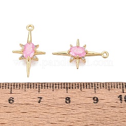 Ciondoli di vetro di ottone&nbsp;KK-T049-059G-03