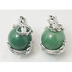 Естественный зеленый авантюрин подвески&nbsp;G-H1527-3