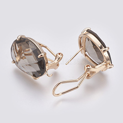 Accessoires de puces d'oreilles en verre à facettes&nbsp;GLAA-F084-D08
