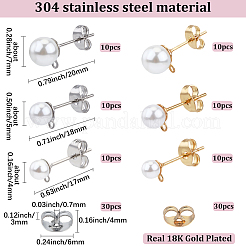 Boucles d'oreilles à tige en acier inoxydable 304&nbsp;EJEW-SP0001-17K