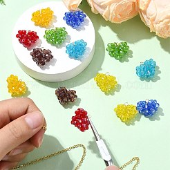 7 pendentif en forme de cœur en perles de verre et fil de cuivre fait à la main&nbsp;PALLOY-CJ00101