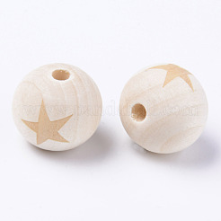 Perle europee di legno naturale non finito&nbsp;WOOD-S057-004B