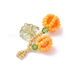 Подвески из стеклянных бусин в виде ягод и листьев&nbsp;PALLOY-MZ01114-03