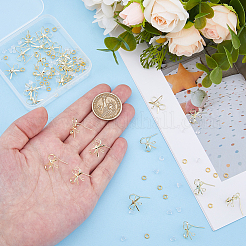 Латунные крючки для серег в форме банта&nbsp;KK-HS0001-78G