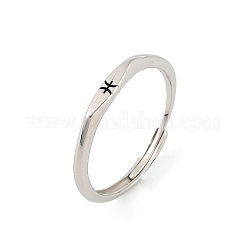 925 регулируемое кольцо из стерлингового серебра с родиевым покрытием&nbsp;RJEW-S397-01P-08