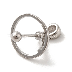 Антикоррозийное покрытие родием 925 стерлинговый серебряный медальон в форме планеты с застежкой-молнией&nbsp;LS-STER-NH0001-55C-P