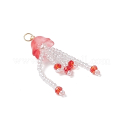 Подвески из стеклянных бусин в виде медуз&nbsp;PALLOY-MZ00707