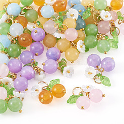 30 шт. 6-цветные подвески из натурального малайзийского нефрита&nbsp;PALLOY-TA00290