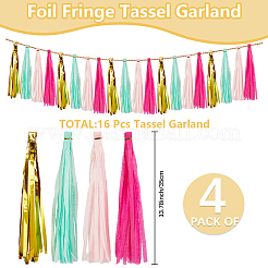 Гирлянда из кисточек из папиросной бумаги&nbsp;AJEW-WH20006-110A