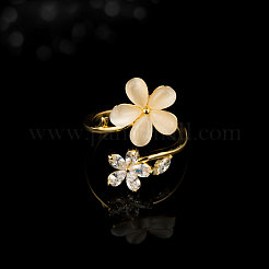 Латунные микро проложить манжеты кольца кубического циркония&nbsp;FS-WG89D85-01