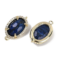 Окрашенный натуральный лазурит ограненные овальные звенья&nbsp;G-B126-07G-08