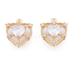 Латунные микропаве прозрачные кубические циркониевые подвески&nbsp;KK-N216-560LG