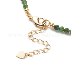 Collana con pendente a goccia di zirconi cubici con catene di perline di smeraldi naturali&nbsp;NJEW-JN04121-05