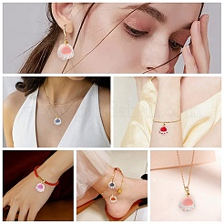 30шт 6 цвета прозрачные стеклянные подвески&nbsp;GLAA-CJ0002-17