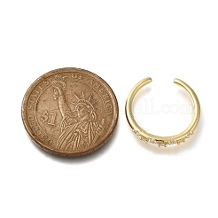 Manschettenfingerringe aus Messing mit Mikropflaster und Zirkonia für Damen&nbsp;RJEW-C115-01G-01