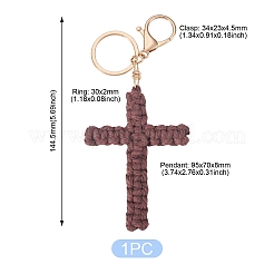 Брелки крестовые из хлопкового шнура&nbsp;AJEW-TAC0031-03B