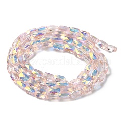 Transparentes perles de verre de galvanoplastie brins&nbsp;GLAA-Q099-G01-07