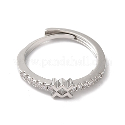Verstellbare Ringe aus Messing mit klarem Zirkonia und Sternbild für Damen&nbsp;RJEW-S407-08P-09