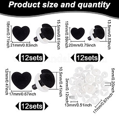 36 набор из 3-х видов сердечек с флокированными и пластиковыми носами для поделок&nbsp;FIND-GO0002-16B