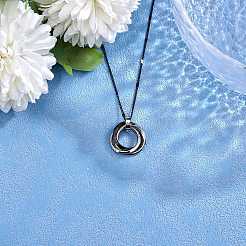 201 colgantes de anillos entrelazados de acero inoxidable&nbsp;STAS-SZ0002-61C
