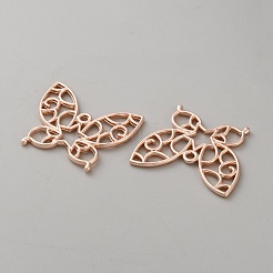 Подвески с открытой задней панелью и бабочкой из цинкового сплава&nbsp;FIND-WH0016-61E-RG