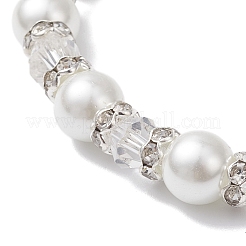 Браслеты из круглых бусин из перламутрового стекла и жемчуга для женщин&nbsp;BJEW-JB12740-01