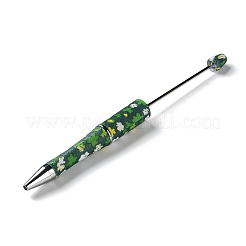 Пластиковые ручки из бисера с узором клевера&nbsp;LS-AJEW-P115-01D