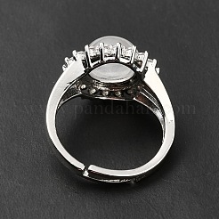 Anillos ajustables de cristal de cuarzo natural&nbsp;RJEW-P043-02P-25