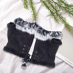 1 пара замшевых перчаток без пальцев&nbsp;AJEW-CY0002-16A