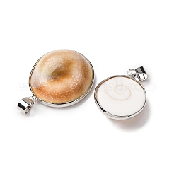 Messing-Anhänger mit natürlichem Muschel-Pavé&nbsp;KK-H002-01P