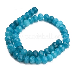 Hilos de cuentas facetadas de jade blanco natural teñido&nbsp;GG-CBAE966-01B-N
