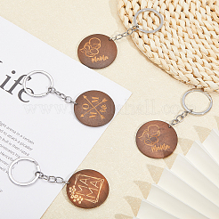 18 шт. 3 плоских круглых деревянных брелока&nbsp;KEYC-CA0001-55