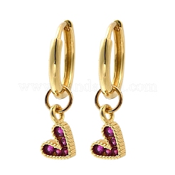 Orecchini a cerchio in ottone a cuore&nbsp;EJEW-Z086-16G