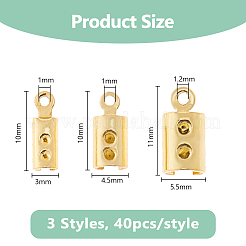120 Stück 3 Arten 304 Edelstahl-Klapp-Crimp-Enden&nbsp;STAS-DC0016-75G
