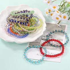 20 bracelet en perles de verre et de laiton&nbsp;BJEW-SW001599-02